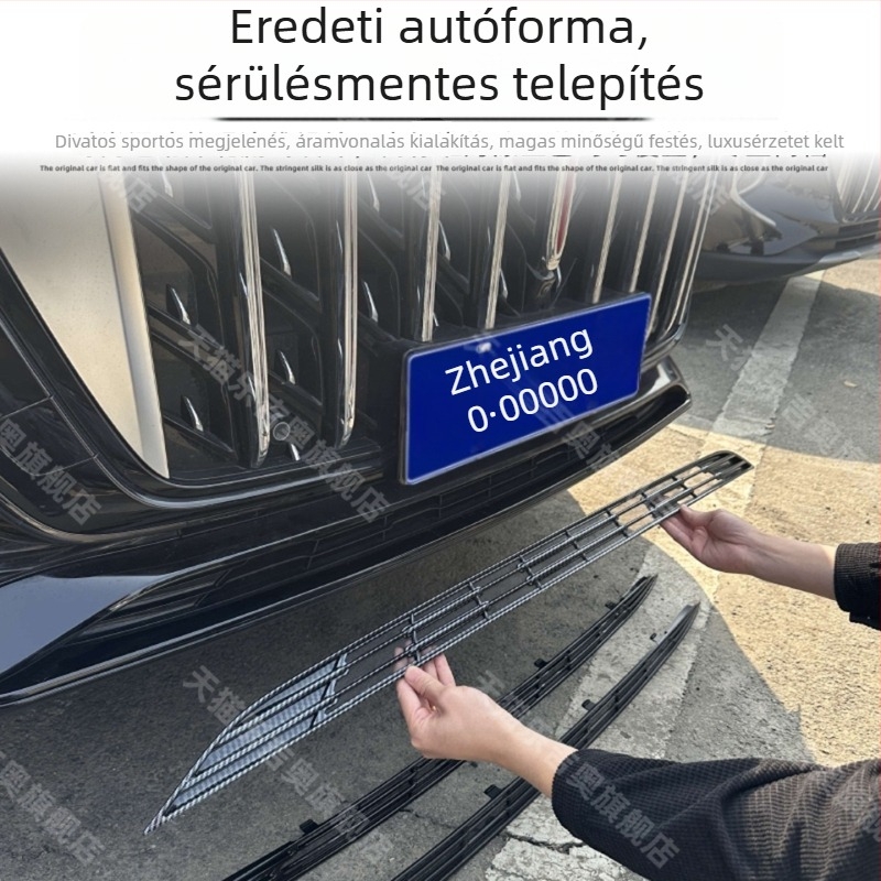 Rozsdamentes acélból készült rovarvédő rács a Hongqi H5/H5S középső rácsához (2023–2025 modellek), gyors csattos szerelés