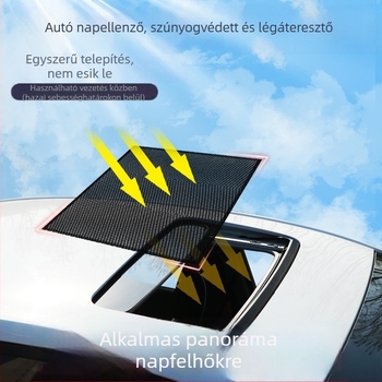 Autó tetőablak hálófüggöny, átlátszó, anyag: háló, felfüggesztés típusa: függő, általános célú