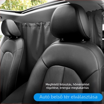 Belső autóválasztó függöny a napsugárzás elleni védelem és hőszigetelés érdekében, első és hátsó sorok, magánélet; Anyag: Spring Asia Spun; Testreszabás: Igen; Univerzális modell; Felfüggesztési típus: Függesztett