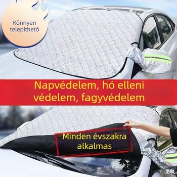 Univerzális autó mágneses hóvédő és napellenző az első szélvédőre, vastag téli kialakítás, fagykárok elleni védelem