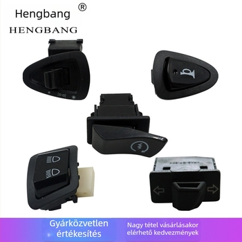 Ötfunkciós kapcsoló elektromos motorkerékpárhoz: indexek, kürt, indítás, változtatható fény, fényszóró