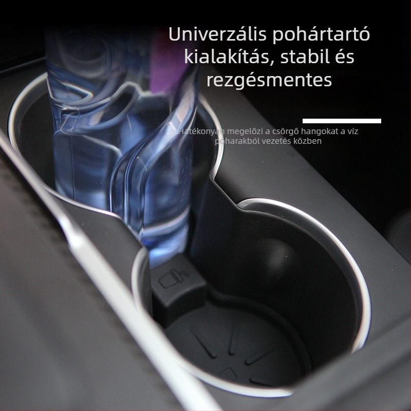 Szilikon pohártartó Tesla Model 3/S/X-hoz – csúszásmentes, vízálló, modell New 3, Future