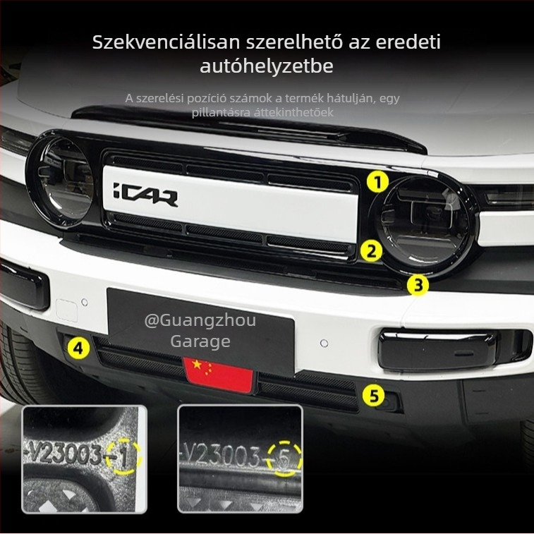 Chery iCAR V23 bemeneti védőfedél integrált rovarhálóval – ABS anyag, utólagos korszerűítés