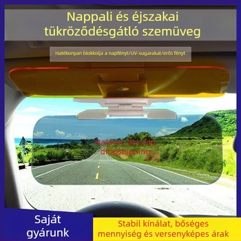 Nappal–éjszakai funkciós autótükör napvédővel és szélvédővédő funkcióval