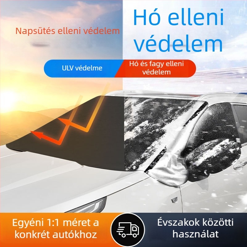Speciális autó téli hóvédő burkolat az első részhez – PVC, teleszkópos felszerelés, 800 g, vastagabb kialakítás