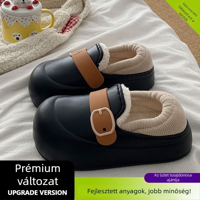 Női EVA papucsok, vízálló, gyapjú bélés, vastag talppal, beltéri és kültéri használatra