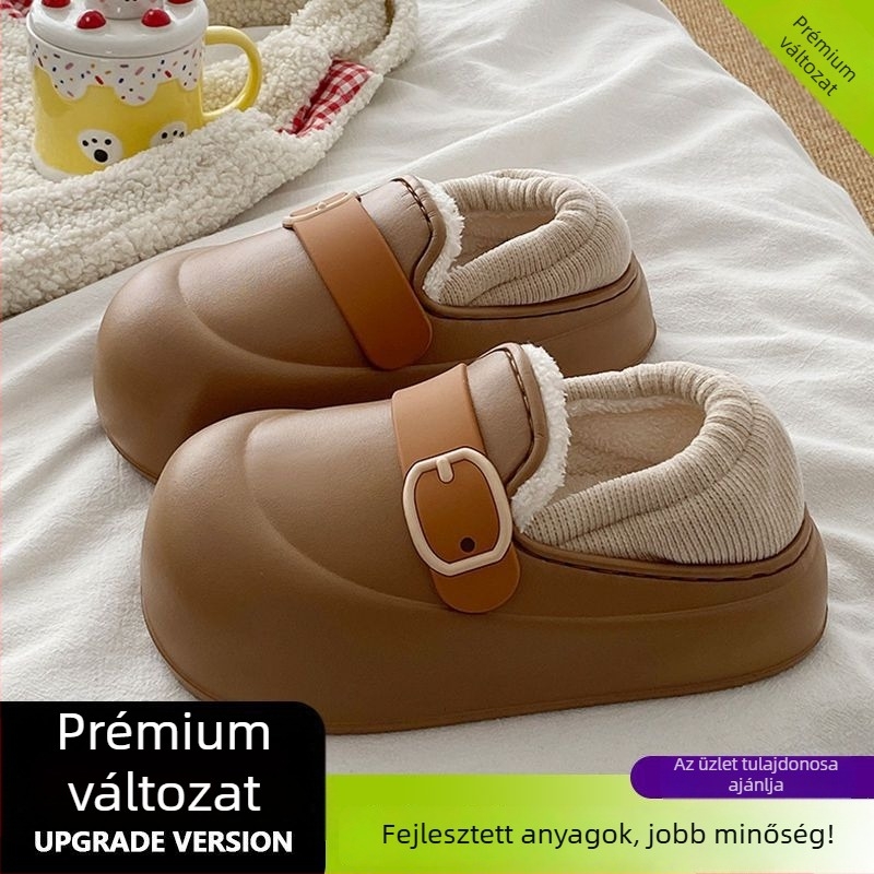 Női EVA papucsok, vízálló, gyapjú bélés, vastag talppal, beltéri és kültéri használatra
