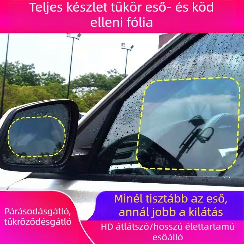 Hátsó tükör esővédő fólia mikro-nano bevonattal, párásodás elleni