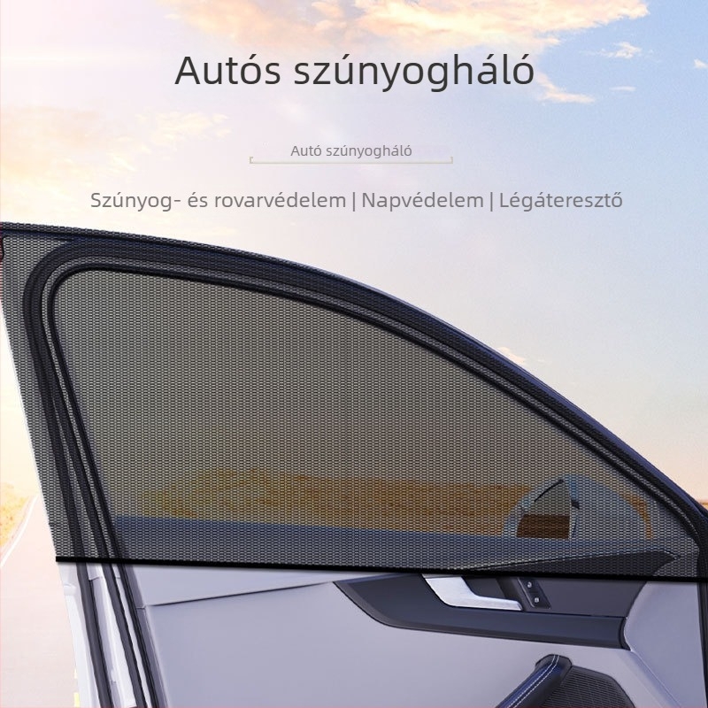 Autó oldalablakhoz szúnyogháló, napvédő háló, nem akadályozza a kilátást