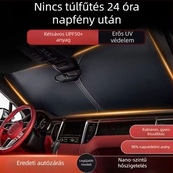Első szélvédő napvédő, vastagított alumíniumfólia, pattintós szerelés, univerzális