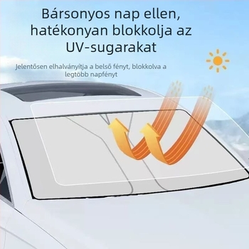 Első szélvédő napvédő, vastagított alumíniumfólia, pattintós szerelés, univerzális