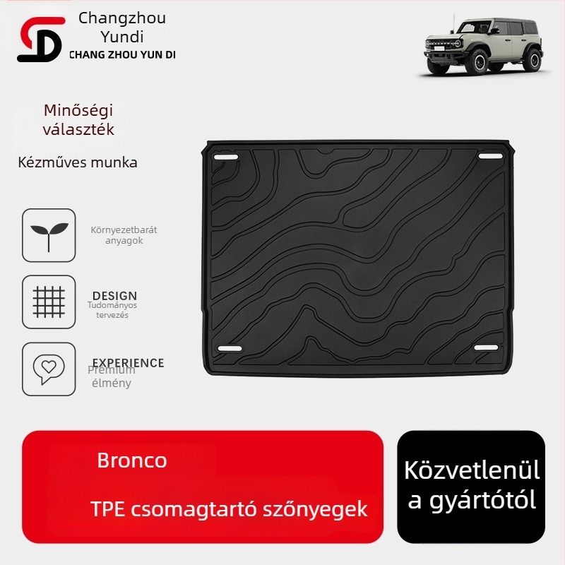 Yundi TPE injektált formájú talpbetétek és csomagtartó szőnyeg Ford Bronco Off-Roadhoz