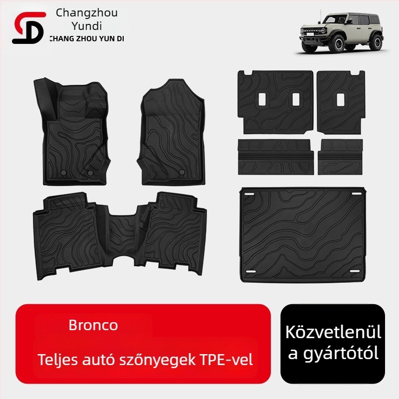 Yundi TPE injektált formájú talpbetétek és csomagtartó szőnyeg Ford Bronco Off-Roadhoz