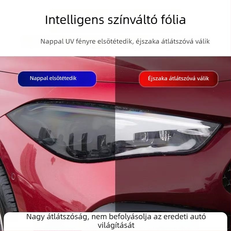 TPU fényszóróvédő fólia fekete hatású és TPU hátsó lámpa színváltoztató fólia Mercedes-Benz CLE300/260-hez