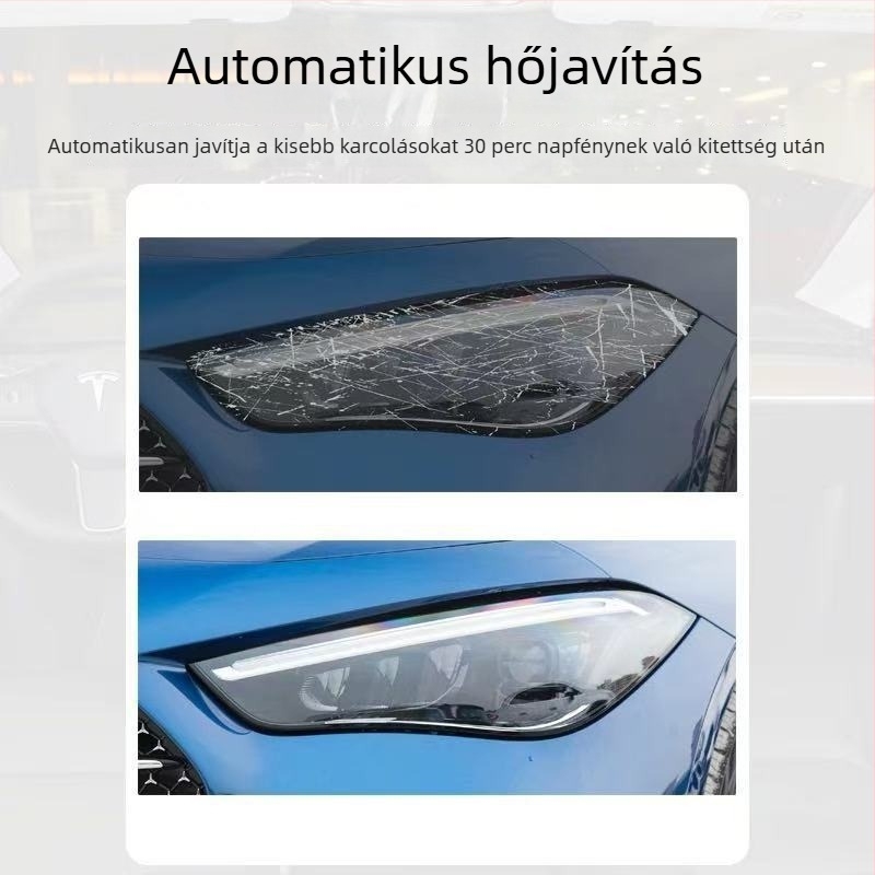 TPU fényszóróvédő fólia fekete hatású és TPU hátsó lámpa színváltoztató fólia Mercedes-Benz CLE300/260-hez