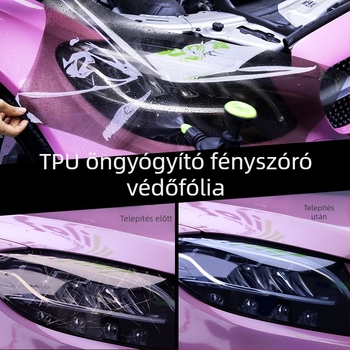 TPU autóvilágításvédő film fényszórók és hátsó lámpák számára, füstös árnyalat, átlátszó és karcálló, hátsó lámpa színváltoztató film önjavító funkcióval