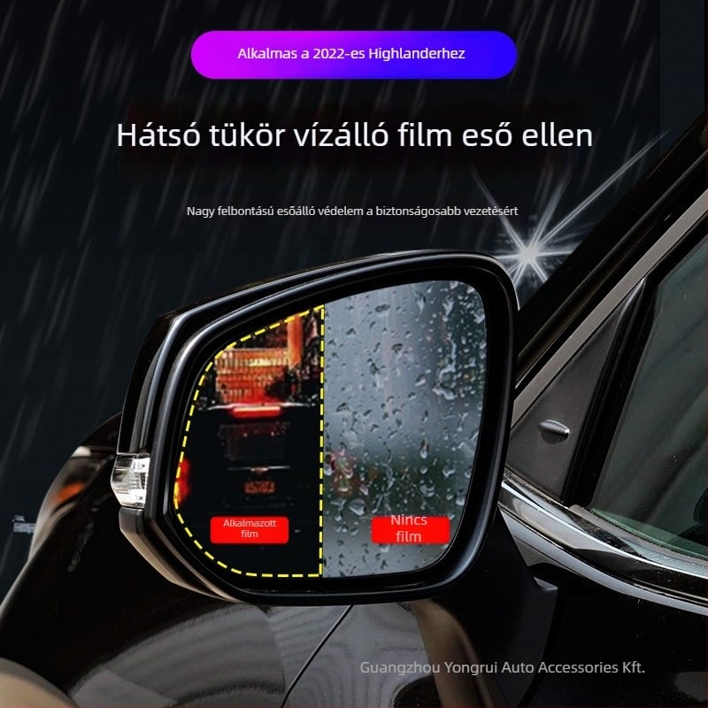 Hátsó nézet tükréhez esőálló és anti-reflex film Highlander/Crown Lu Fang modellhez (vízálló membrán, erős tapadás, anti-reflex film)