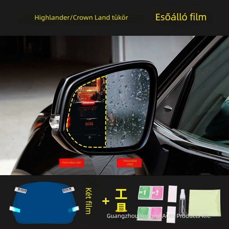 Hátsó nézet tükréhez esőálló és anti-reflex film Highlander/Crown Lu Fang modellhez (vízálló membrán, erős tapadás, anti-reflex film)