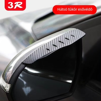 3R Esős szemöldök a visszapillantó tükörhöz, szénszálas mintázat, esőálló, zajcsökkentő, univerzális autókhoz