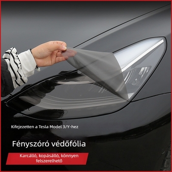 Tesla Model 3Y Színváltós fényszóró fólia, TPU hátsó lámpa védőfólia – Fekete Harcos kiadás