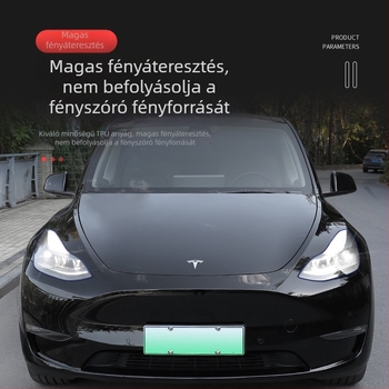 Tesla Model 3Y Színváltós fényszóró fólia, TPU hátsó lámpa védőfólia – Fekete Harcos kiadás