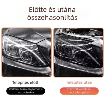 Öntapadós TPU autó lámpa fólia, füstös fekete árnyalat, átlátszó karcolásálló színváltó fólia, hátsó lámpa fólia