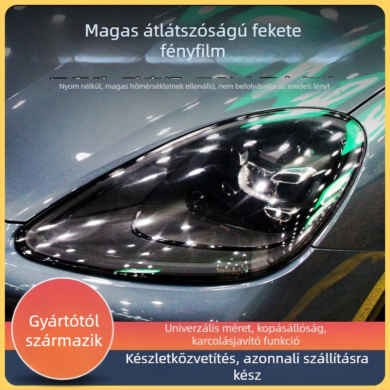 Öntapadós TPU autó lámpa fólia, füstös fekete árnyalat, átlátszó karcolásálló színváltó fólia, hátsó lámpa fólia