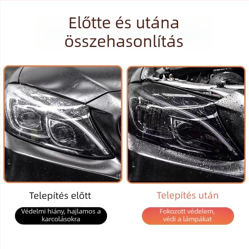 Öntapadós TPU autó lámpa fólia, füstös fekete árnyalat, átlátszó karcolásálló színváltó fólia, hátsó lámpa fólia