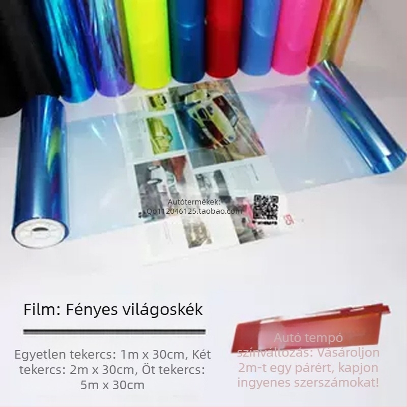 Dibang PVC autó fényszóró és hátsó lámpa védőfilm, fényszórókhoz és hátsó lámpákhoz, fényes felülettel