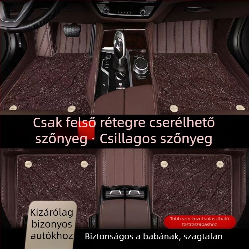 Audi A6L vezetőoldali autópadló szőnyeg — csillagos ég mintázat, velúr+PE anyag, kopásálló, szagtalan, Snowy