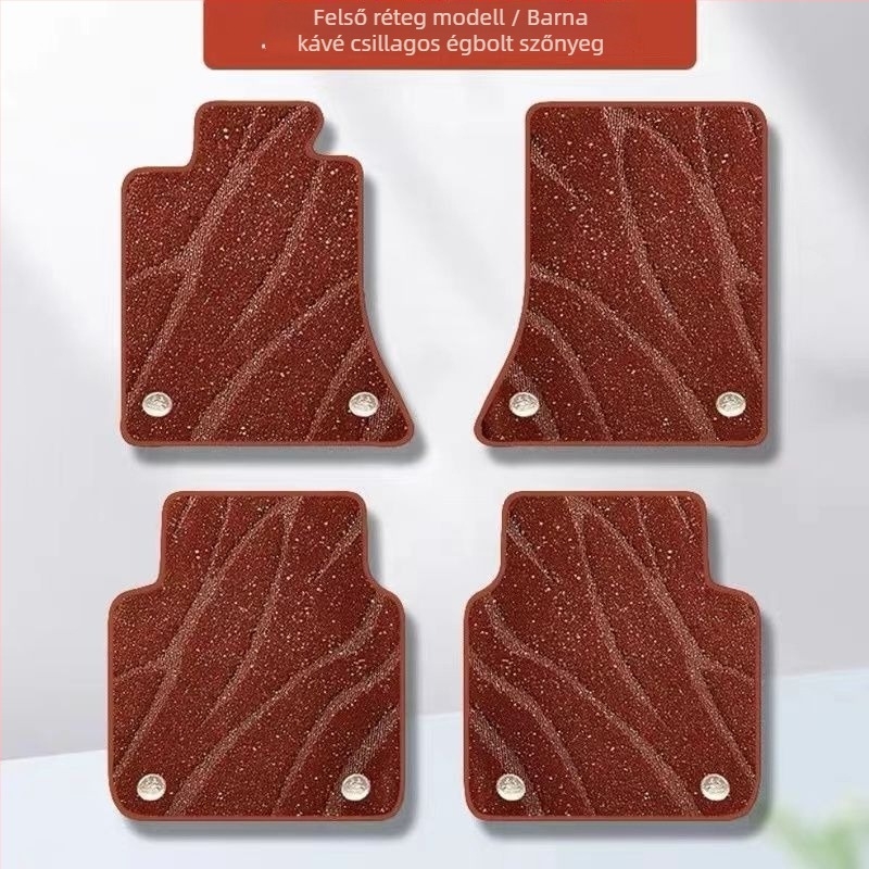 Audi A6L vezetőoldali autópadló szőnyeg — csillagos ég mintázat, velúr+PE anyag, kopásálló, szagtalan, Snowy