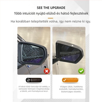 Esővédő rátét a visszapillantó tükörhöz, kompatibilis a 24 Chuanqi E8 modellel, krómozott bevonat, dekoratív matrica, anti-reflexiós tükör