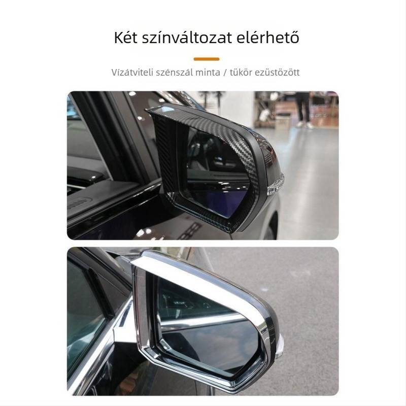 Esővédő rátét a visszapillantó tükörhöz, kompatibilis a 24 Chuanqi E8 modellel, krómozott bevonat, dekoratív matrica, anti-reflexiós tükör