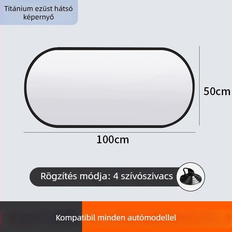 Autó hátsó ablakának napvédője szívókoronggal, egyszerű stílus, testreszabható feldolgozás, logó nyomtatás, általános modellekhez