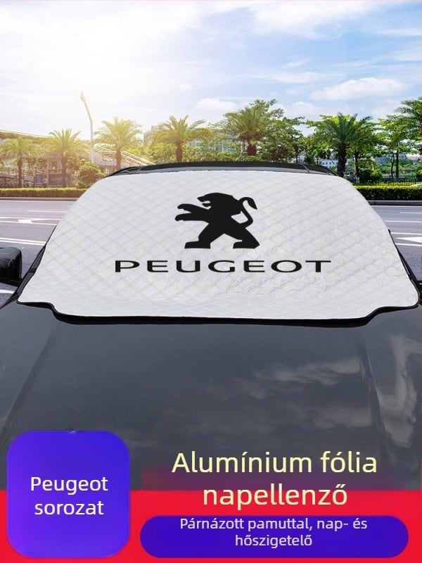 Peugeothez első szélvédő hóvédő takaró, alumíniumfólia, négy évszakos használat