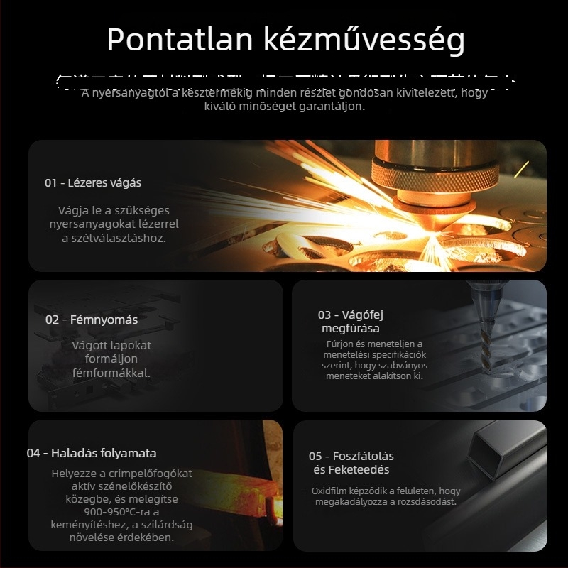 RJ45 hálózati kábel crimpelő fogó, Cat5–Cat8 kompatibilis, professzionális szint, megkönnyítő kialakítás, A3 acél, otthoni tesztelő készlet