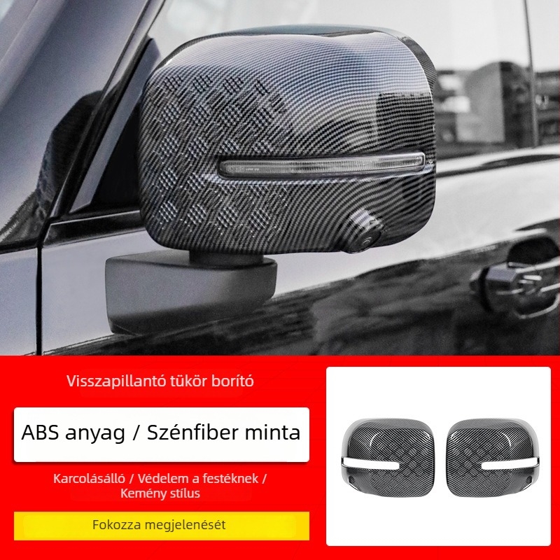 BJ40E visszapillantó tükörfedél – ABS ház, dekoratív eső szemöldök matrica, védő vízálló fedél