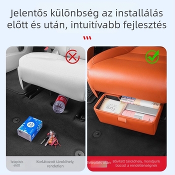 Ideal L8L9 két soros ülések alatti tároló doboz, valódi bőr, összecsukható, vízálló, szigetelt, nyomásálló, fogantyúval