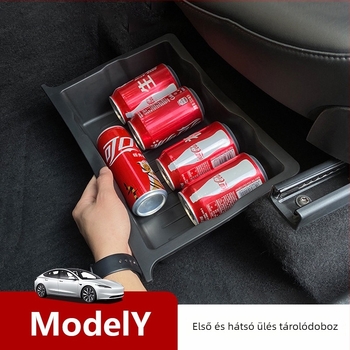 Tesla Model Y alatti üléstároló doboz — bőr, ülés alatti használat, testreszabható feldolgozás, logó nyomtatás