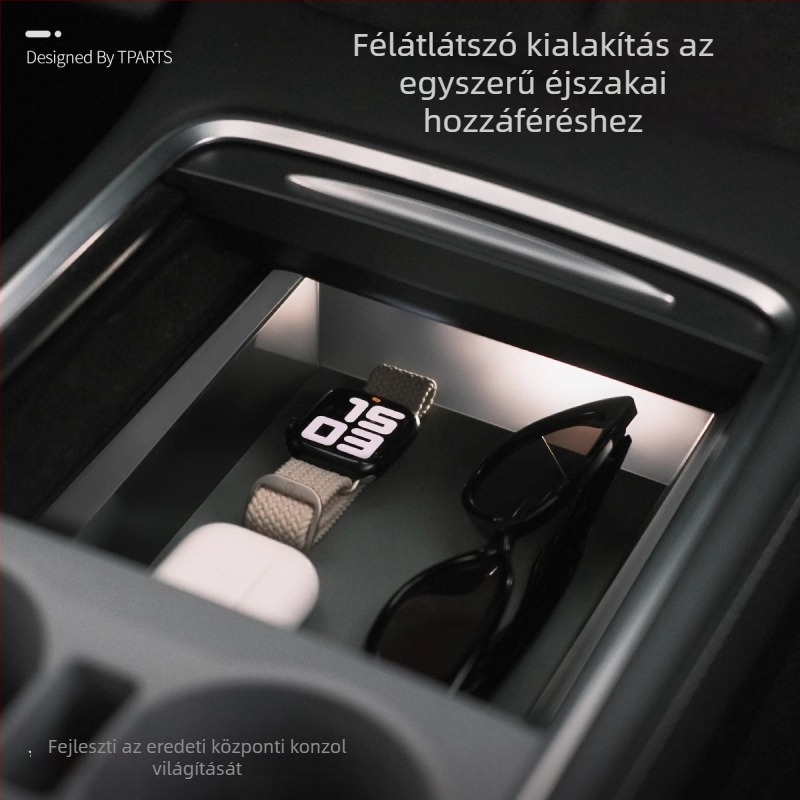 Tesla Model Y középkonzol ETC tároló – vízálló, műanyag