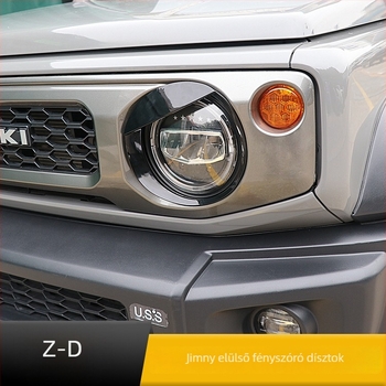 Ambition márkájú elülső fényszórókeret Jimny 2019–2020-hoz, Angry Eye dekoráció a frontfelülethez, karbon rostmintázatú felület, testreszabható