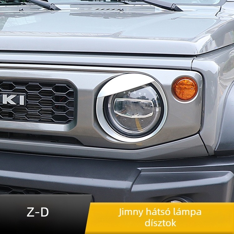 Ambition márkájú elülső fényszórókeret Jimny 2019–2020-hoz, Angry Eye dekoráció a frontfelülethez, karbon rostmintázatú felület, testreszabható