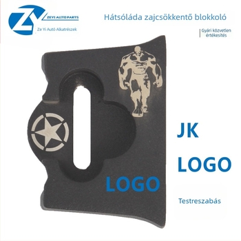 Wrangler hátsó ajtó korlátozó blokk mozgás elleni védelemmel, zajcsökkentés és logó módosítás kiegészítő