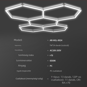 Garage light-0024 LED méhsejtszerkezetű lámpa, porálló, 168W, 100 lm/W, 50 000 óra, AC 100-265V