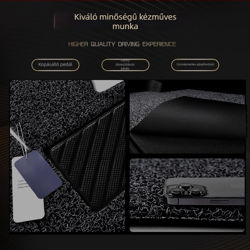 Audi teljes körű PVC autópadlóvédő, nagy körkörös kialakítás, talpbetét szálgyűrűvel, logónyomás elérhető