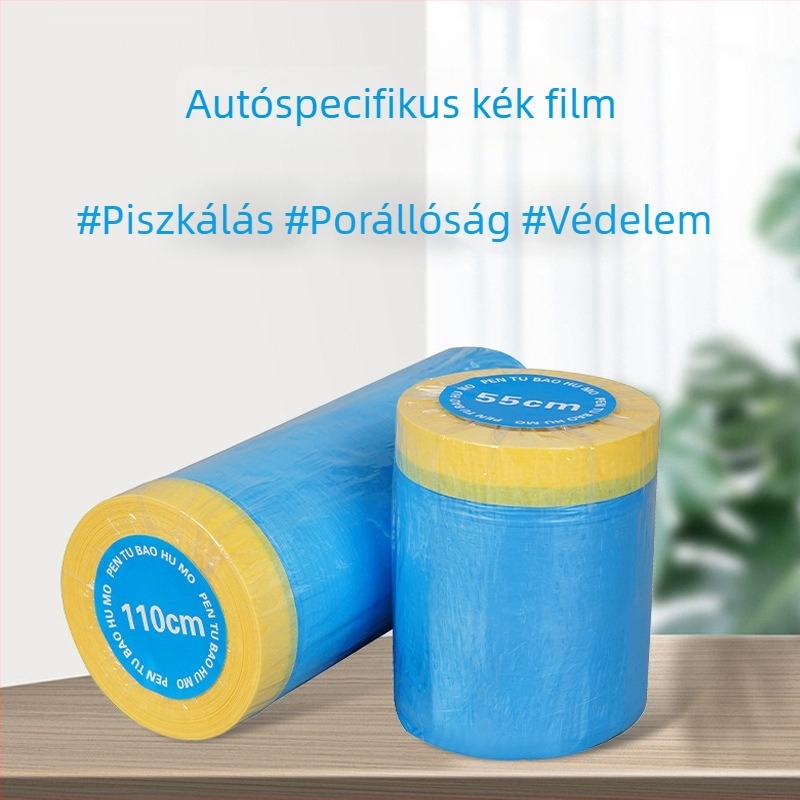 Autóipari maszkoló film, PE fólia, öntapadós ragasztórendszer, 0,7 vastagság, texturált papír ragasztó, vízálló és porálló