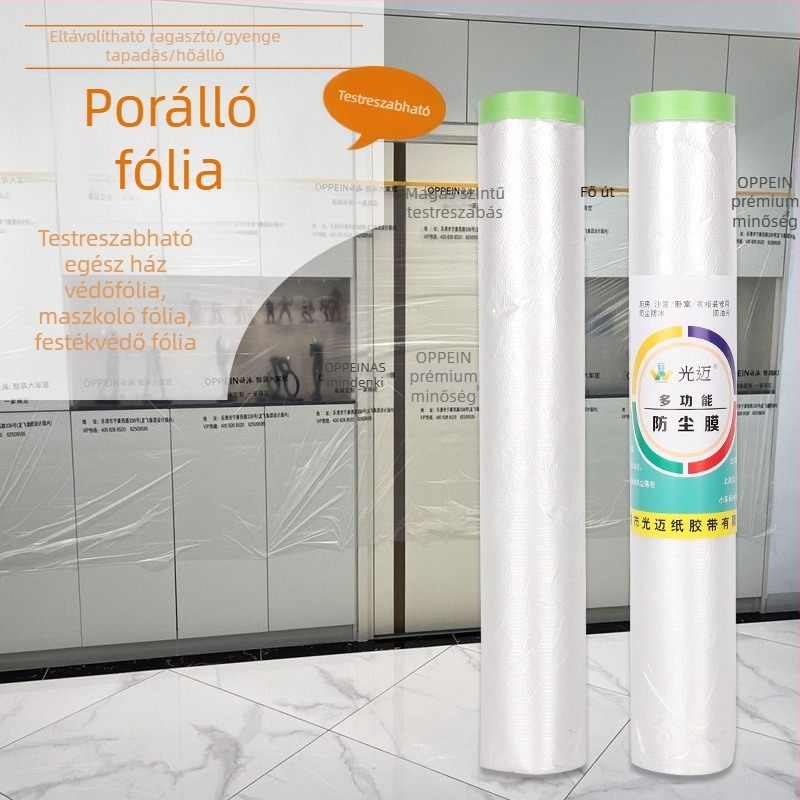 PE védőfilm gyenge tapadással, porvédő és dekorációs célokra bútorok és szekrények számára, spray-festéshez