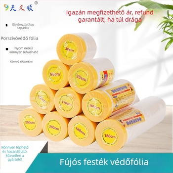 Sprayfesték maszkoló védőfilm PE-filmmel és texturált papírral, magas tapadású maszkolófilm bútorokhoz, autókhoz, ajtókhoz és falakhoz, vastagság 8 silk