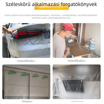 Magas tapadású maszkoló film bútorok és autók festéséhez; PE fólia és maszkoló papír; védőfilm átlátszó, olajálló; testre szabható szélesség és hossz