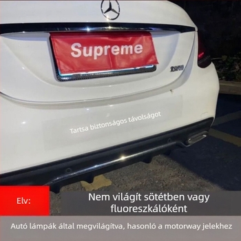 Autó reflektív figyelmeztető matrica — öntapadó telepítés, univerzális minta, testreszabható